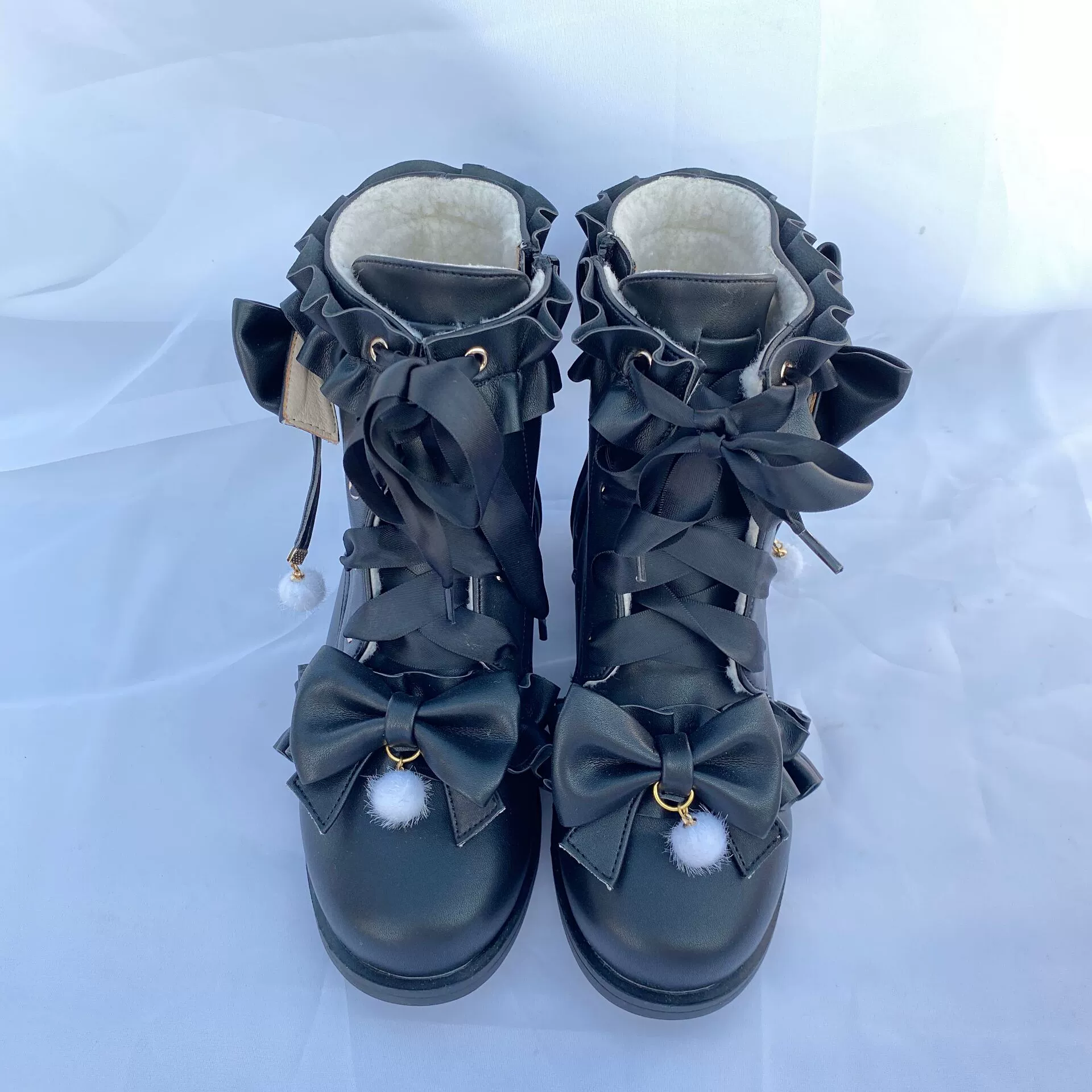 Fairy Godmother - Enthusiastic Ideation - Elegant Lolita Shoes Fleeced Short Martin Boots - Image 36