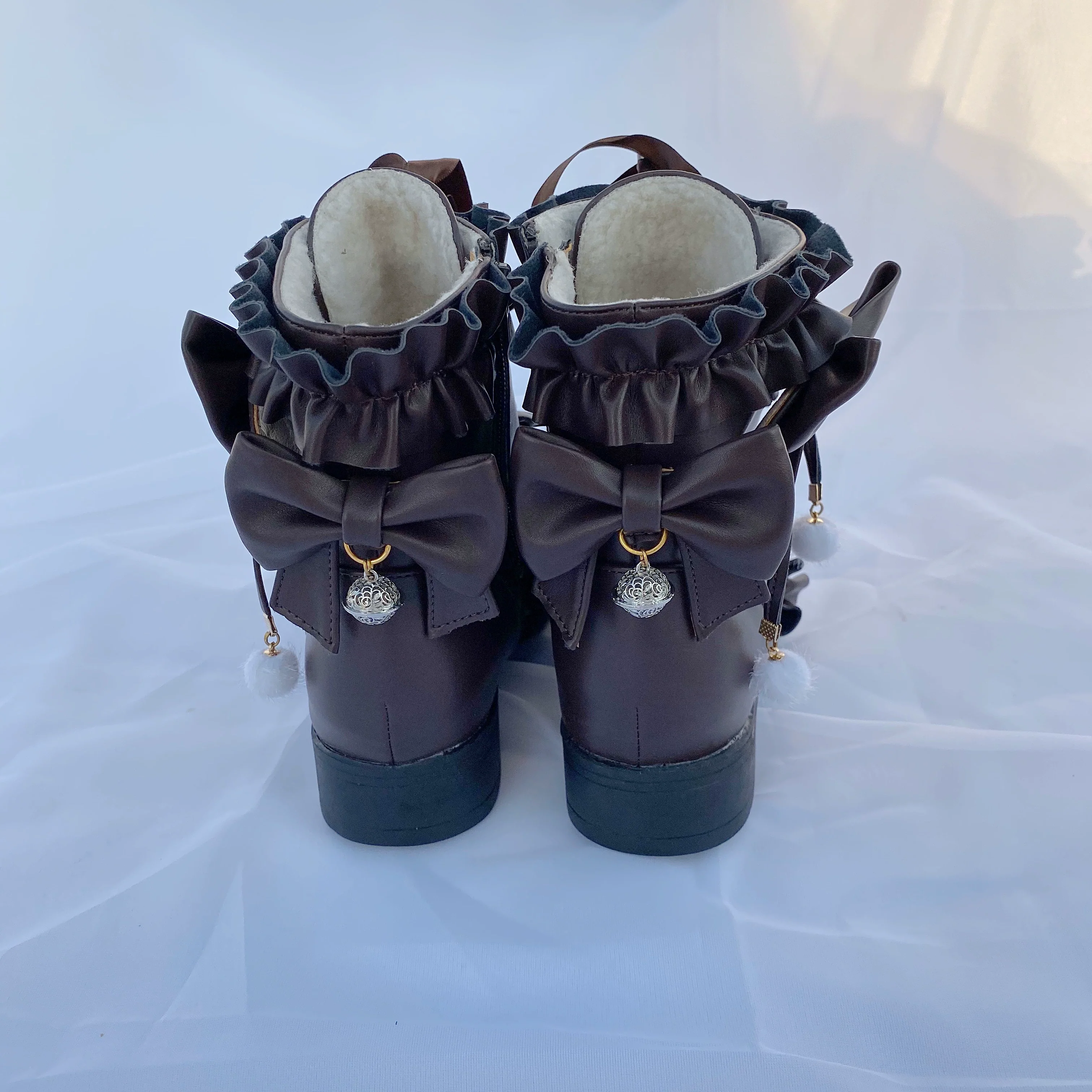 Fairy Godmother - Enthusiastic Ideation - Elegant Lolita Shoes Fleeced Short Martin Boots - Image 37