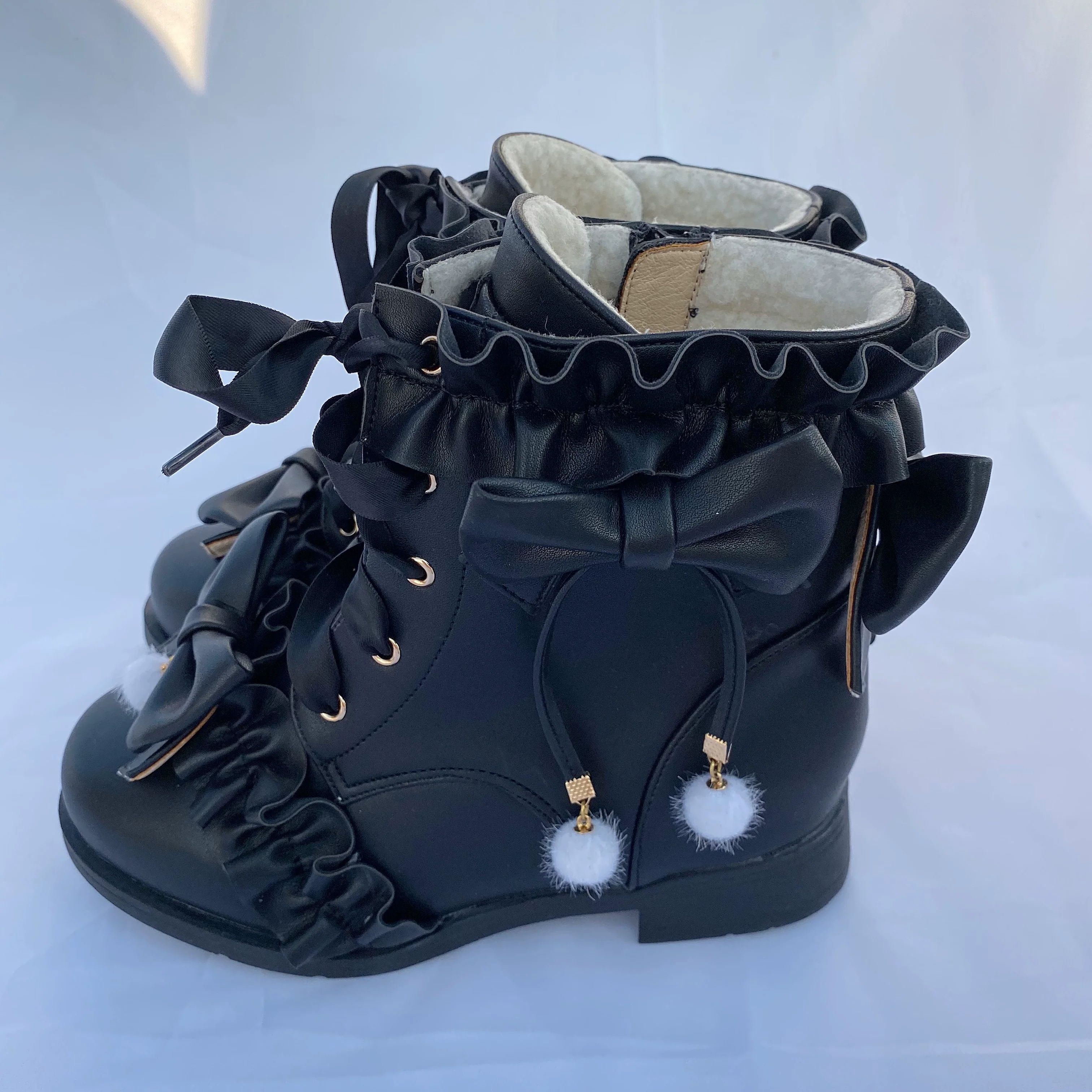 Fairy Godmother - Enthusiastic Ideation - Elegant Lolita Shoes Fleeced Short Martin Boots - Image 38