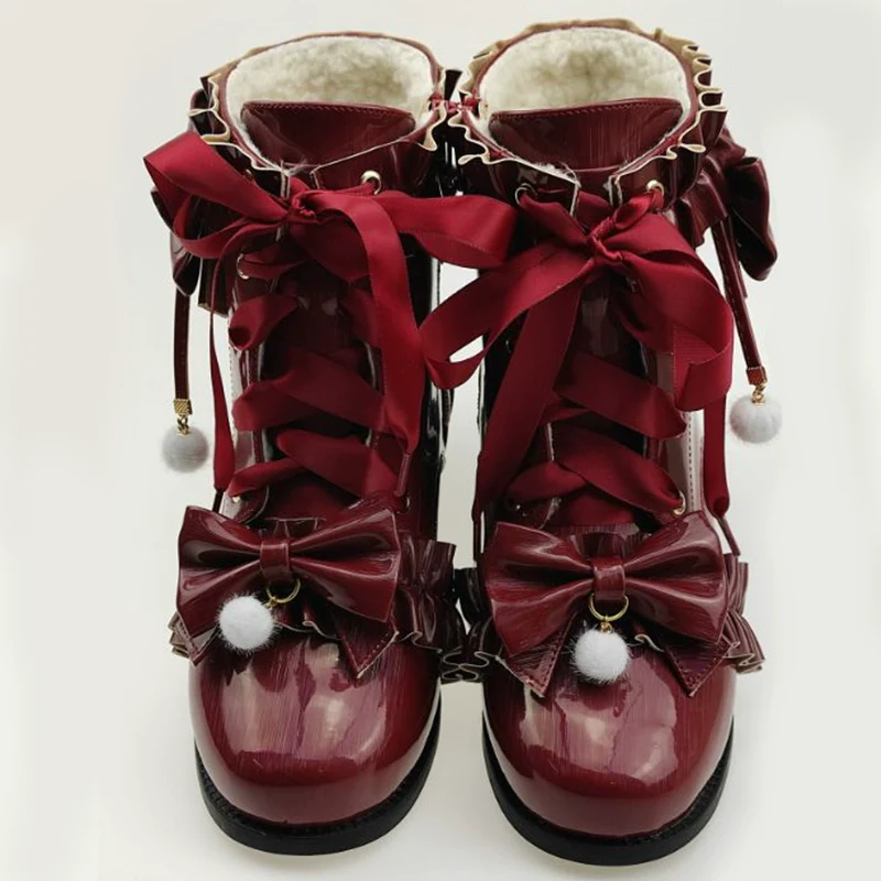 Fairy Godmother - Enthusiastic Ideation - Elegant Lolita Shoes Fleeced Short Martin Boots - Image 40