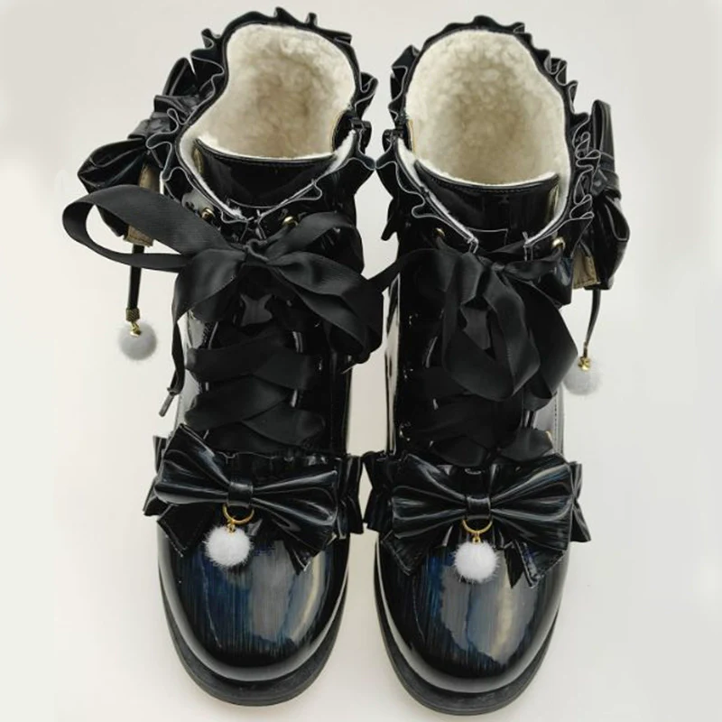 Fairy Godmother - Enthusiastic Ideation - Elegant Lolita Shoes Fleeced Short Martin Boots - Image 43