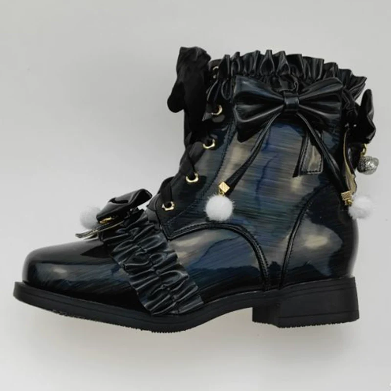 Fairy Godmother - Enthusiastic Ideation - Elegant Lolita Shoes Fleeced Short Martin Boots - Image 44