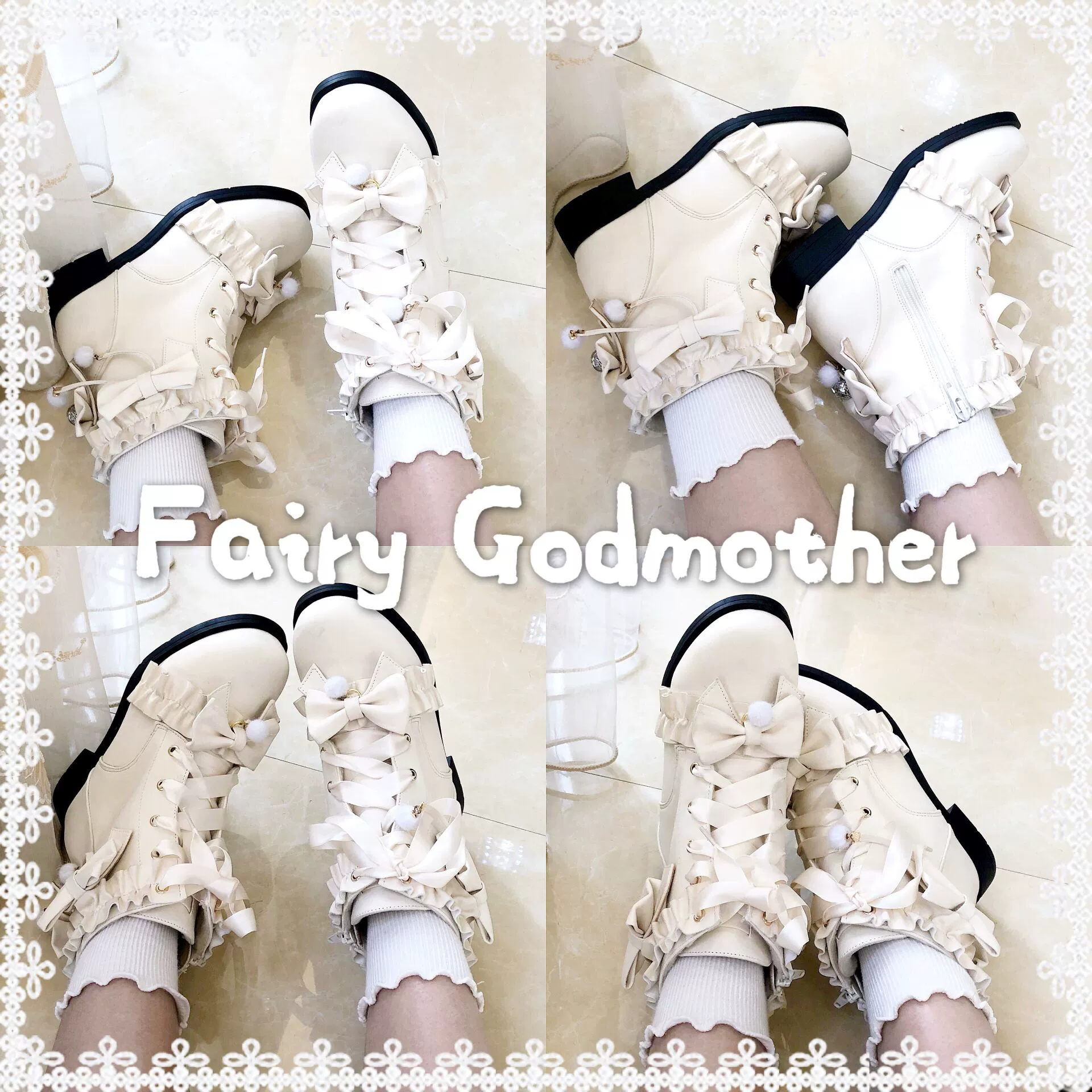 Fairy Godmother - Enthusiastic Ideation - Elegant Lolita Shoes Fleeced Short Martin Boots - Image 9