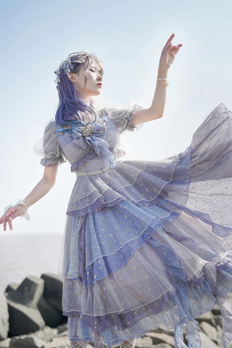 Girl from the Deep Sea - KiraKira Chiffon Gauze Lolita OP - Image 11