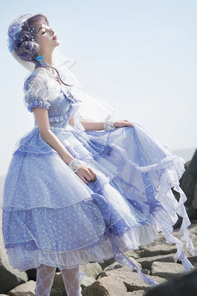 Girl from the Deep Sea - KiraKira Chiffon Gauze Lolita OP - Image 12