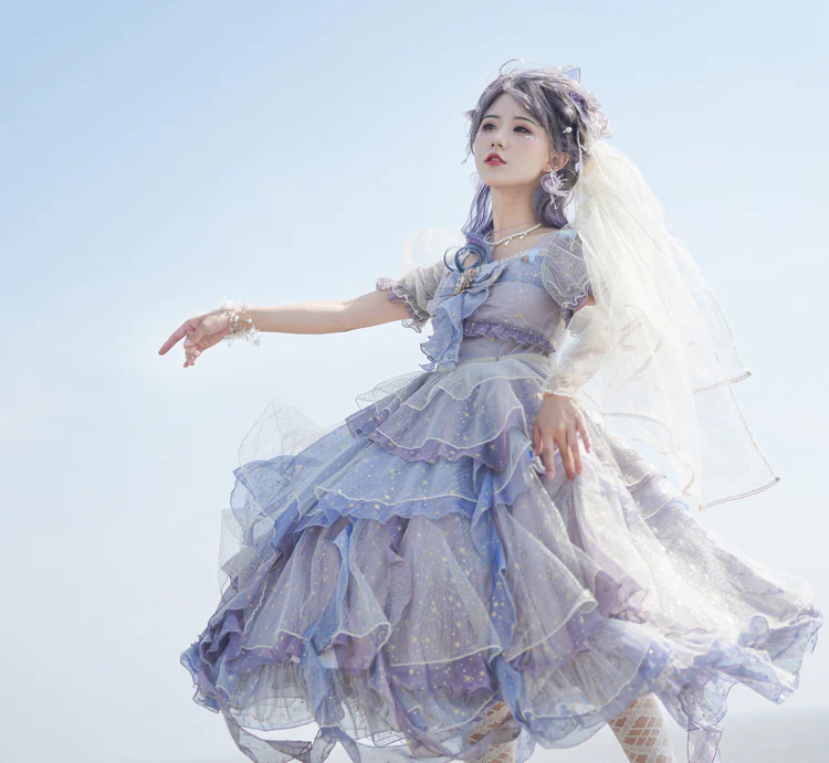 Girl from the Deep Sea - KiraKira Chiffon Gauze Lolita OP - Image 13
