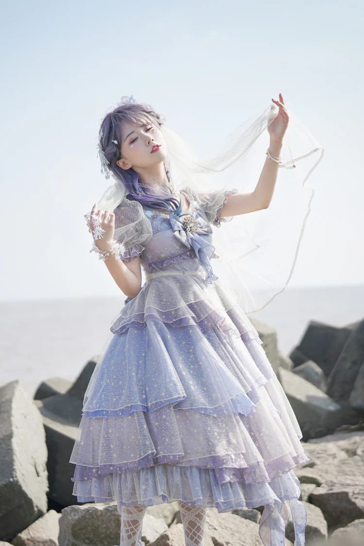 Girl from the Deep Sea - KiraKira Chiffon Gauze Lolita OP - Image 14