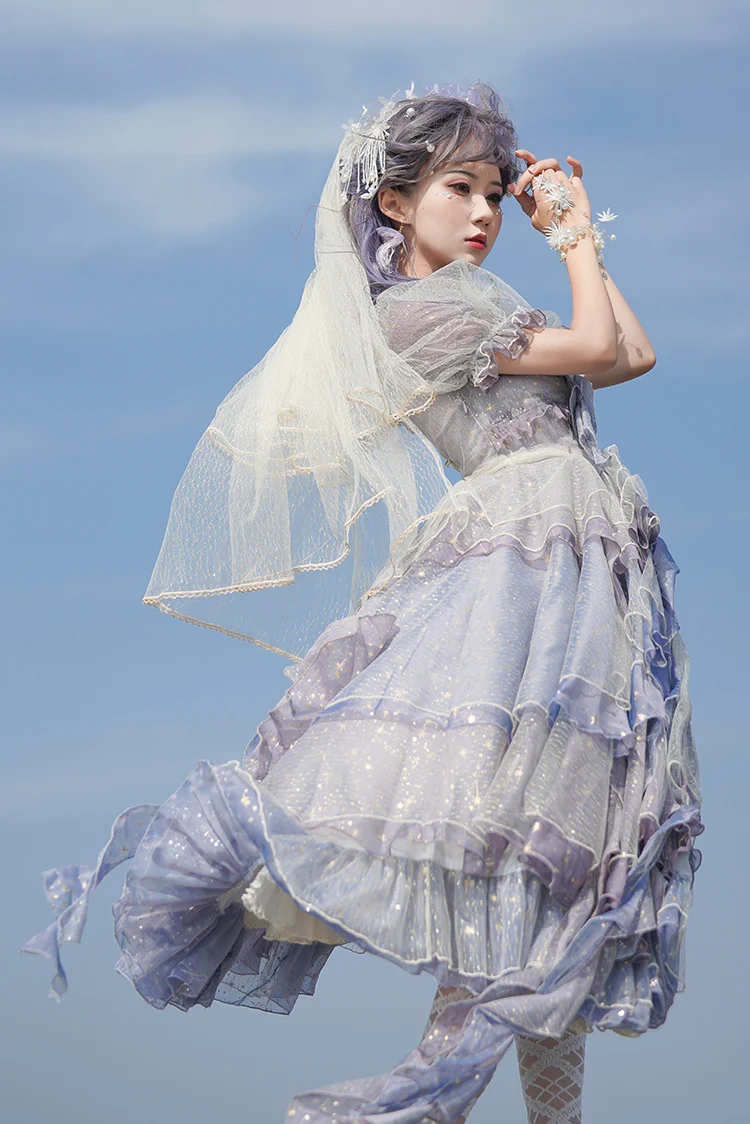 Girl from the Deep Sea - KiraKira Chiffon Gauze Lolita OP - Image 17
