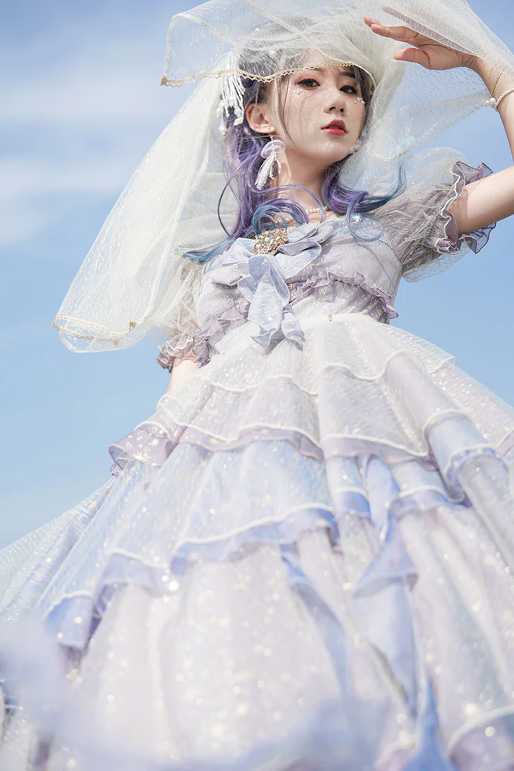 Girl from the Deep Sea - KiraKira Chiffon Gauze Lolita OP - Image 18