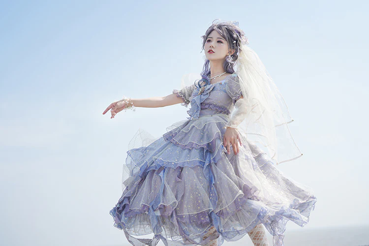 Girl from the Deep Sea - KiraKira Chiffon Gauze Lolita OP - Image 19