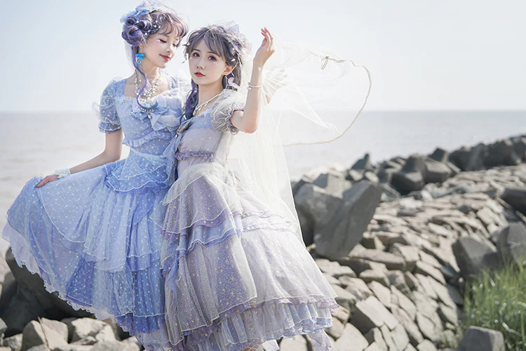 Girl from the Deep Sea - KiraKira Chiffon Gauze Lolita OP - Image 2