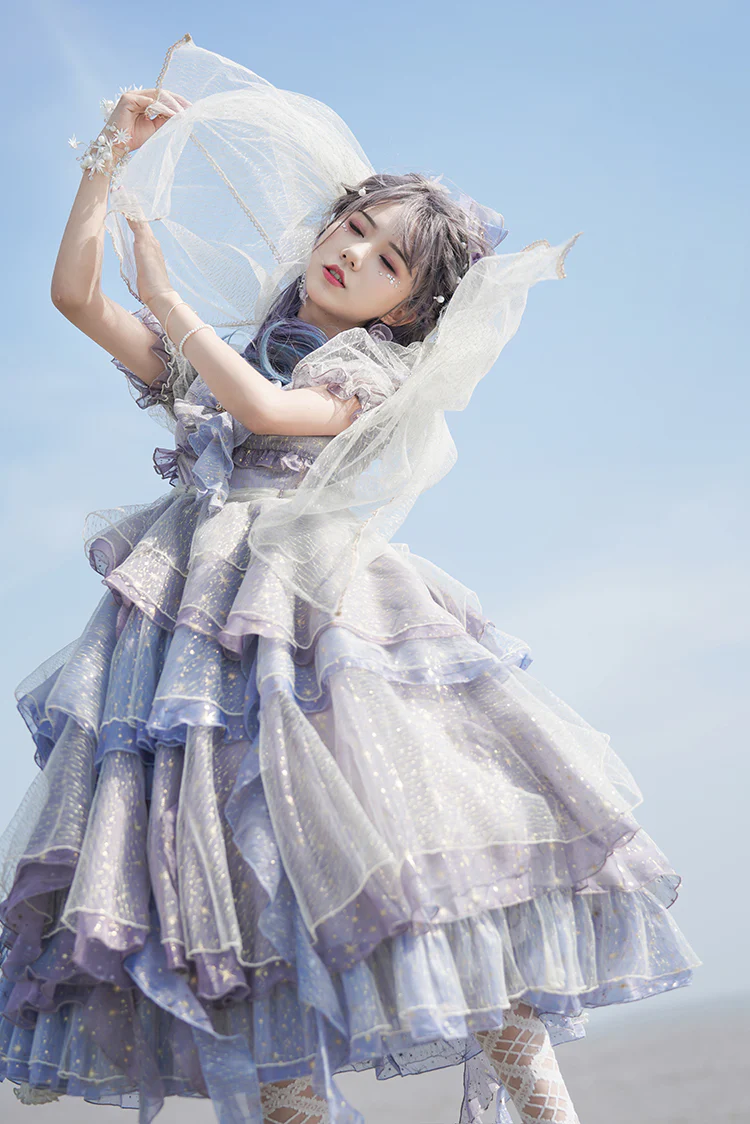 Girl from the Deep Sea - KiraKira Chiffon Gauze Lolita OP - Image 20
