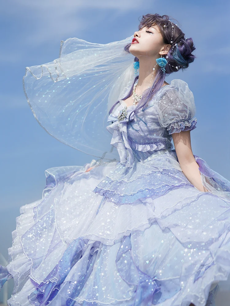 Girl from the Deep Sea - KiraKira Chiffon Gauze Lolita OP - Image 3