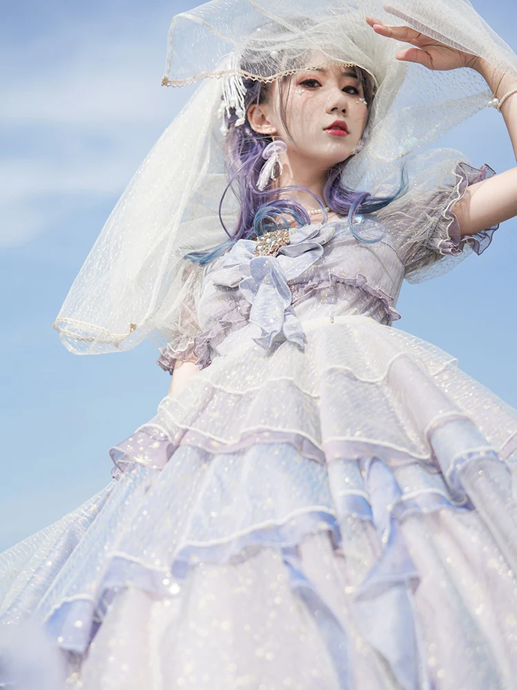 Girl from the Deep Sea - KiraKira Chiffon Gauze Lolita OP - Image 4