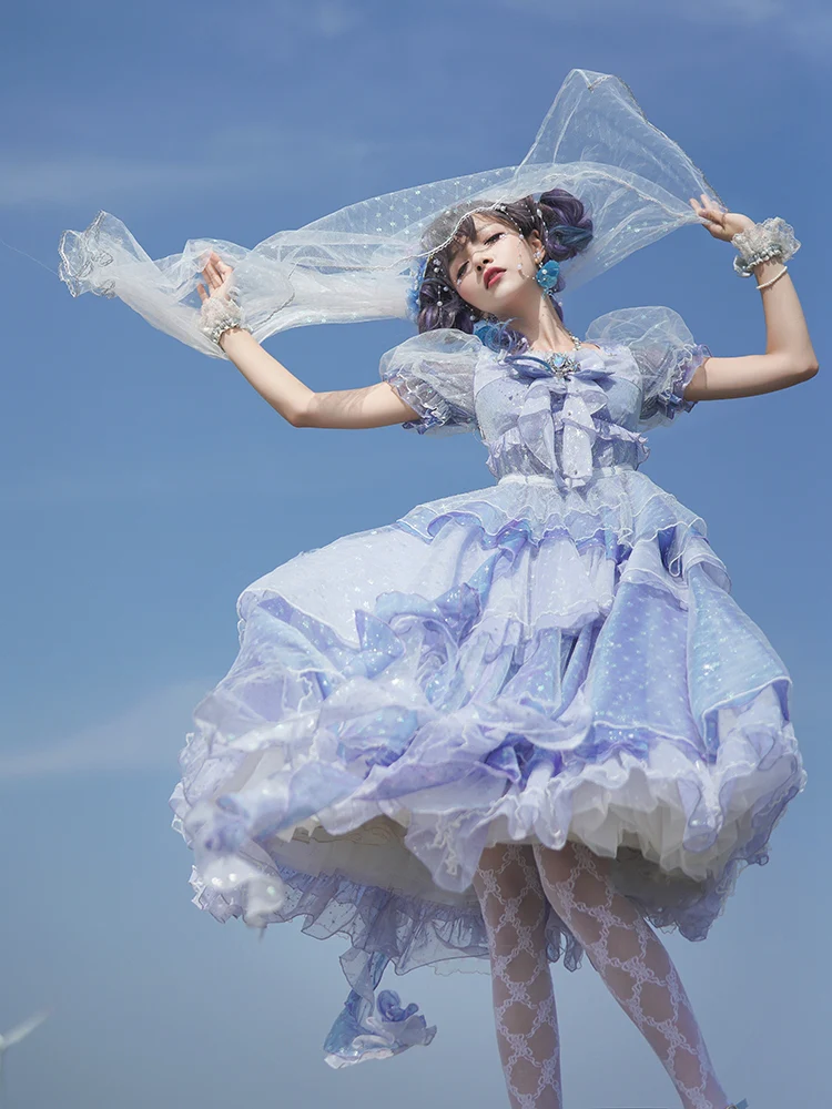 Girl from the Deep Sea - KiraKira Chiffon Gauze Lolita OP - Image 5