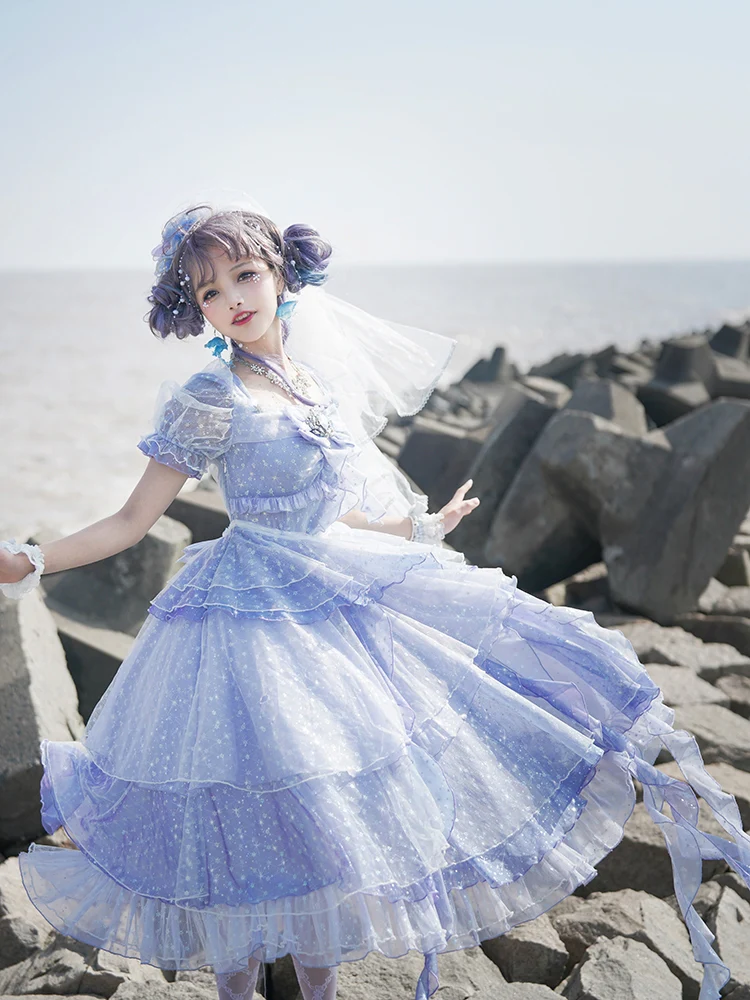 Girl from the Deep Sea - KiraKira Chiffon Gauze Lolita OP - Image 7