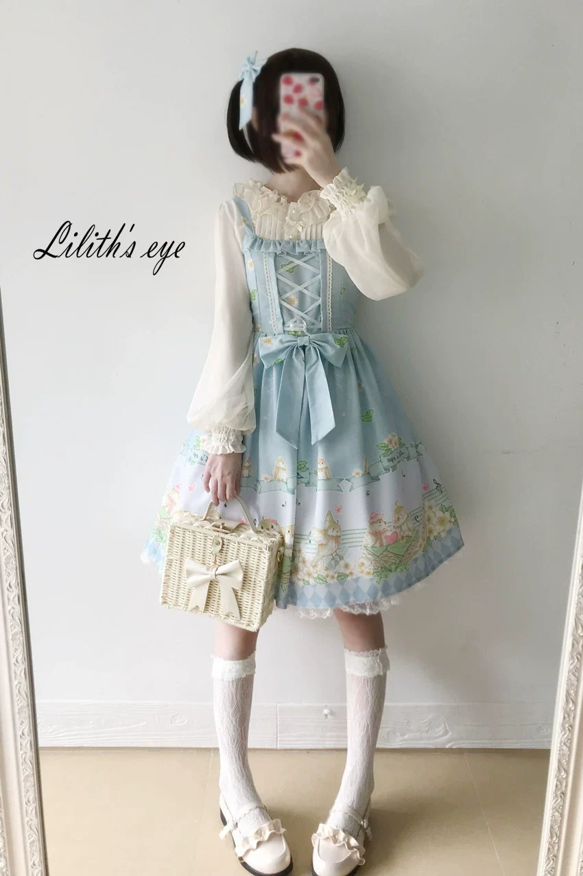 Fat Tweeds and Plumeria - Daily Lolita Jumper Dress Fresh JSK - Image 6