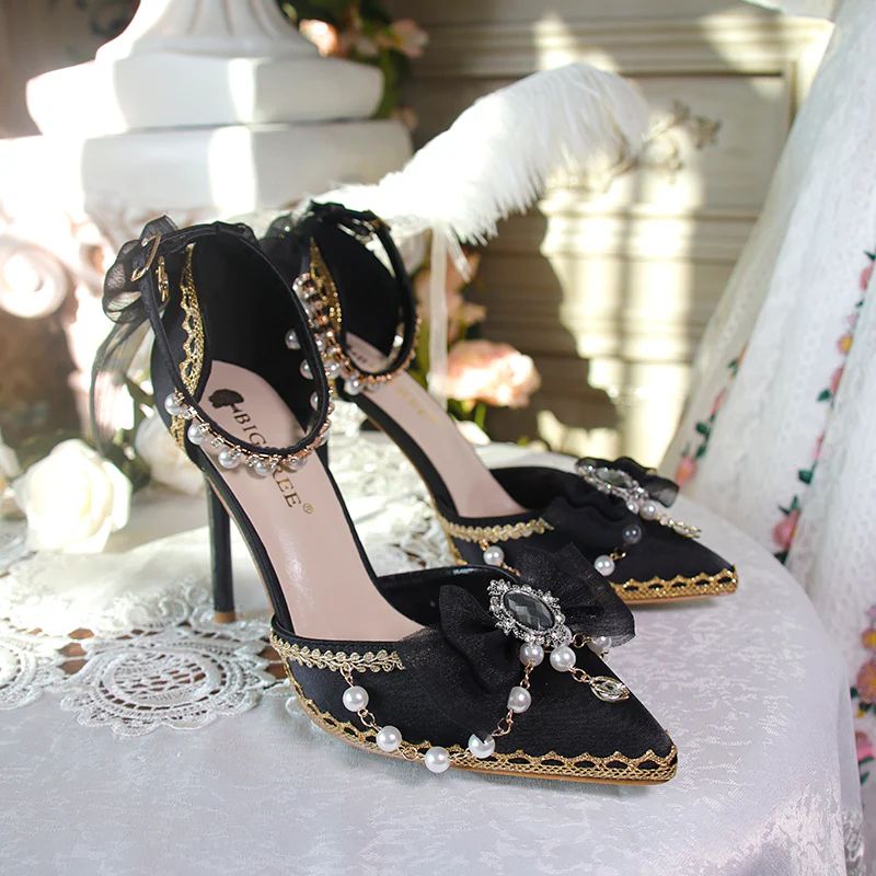 One Night - Flower Wedding Pointed Toe High Heels - Image 11