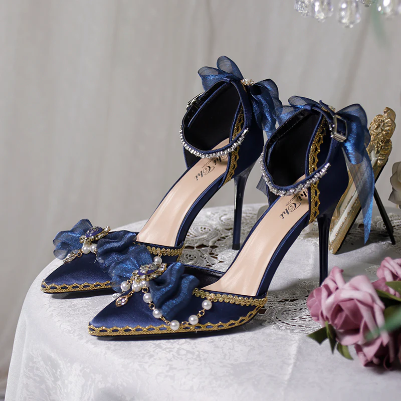 One Night - Flower Wedding Pointed Toe High Heels - Image 3