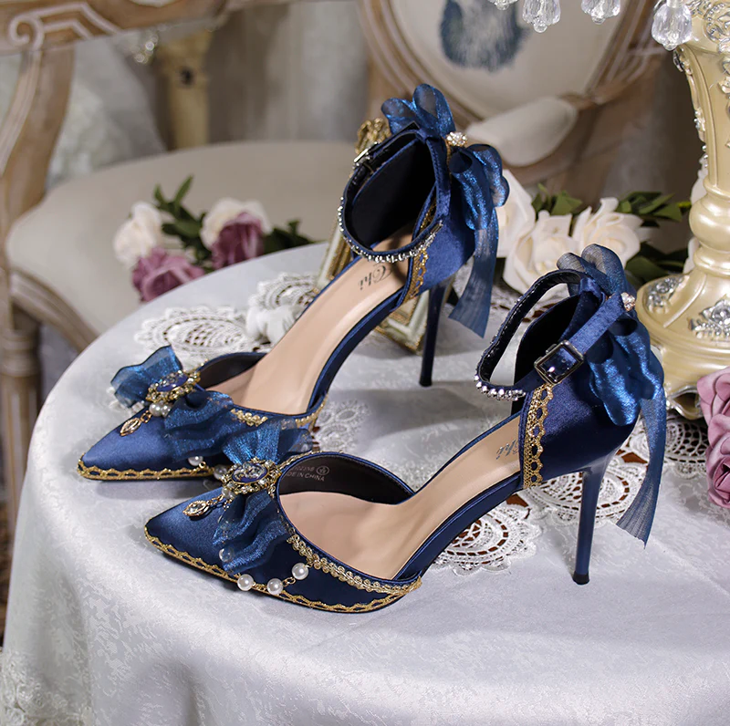 One Night - Flower Wedding Pointed Toe High Heels - Image 4