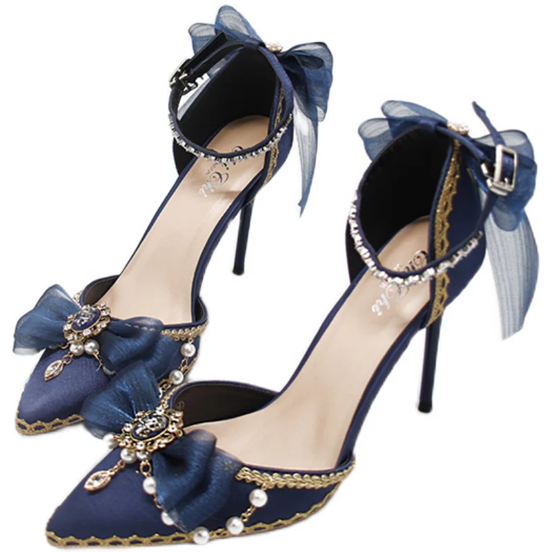 One Night - Flower Wedding Pointed Toe High Heels - Image 6