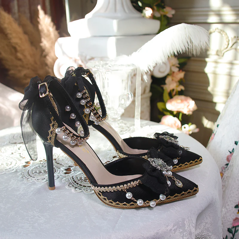 One Night - Flower Wedding Pointed Toe High Heels - Image 9