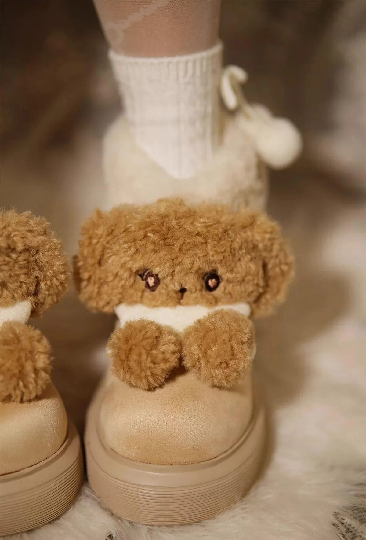 Sheep Puff - Fluffy Zoo - Fluffy Sweet Lolita Snow Boots, Animal Decorations - Image 11