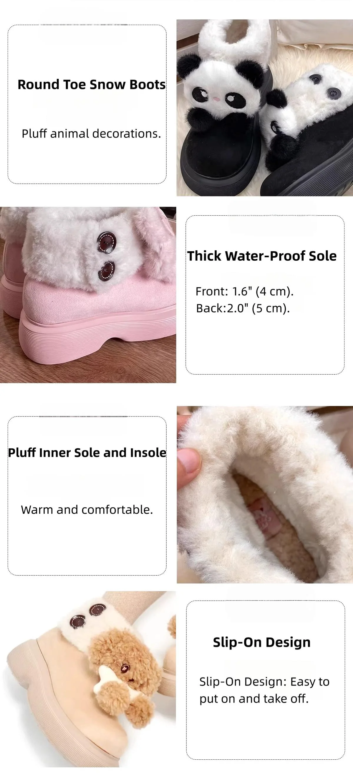 Sheep Puff - Fluffy Zoo - Fluffy Sweet Lolita Snow Boots, Animal Decorations - Image 16
