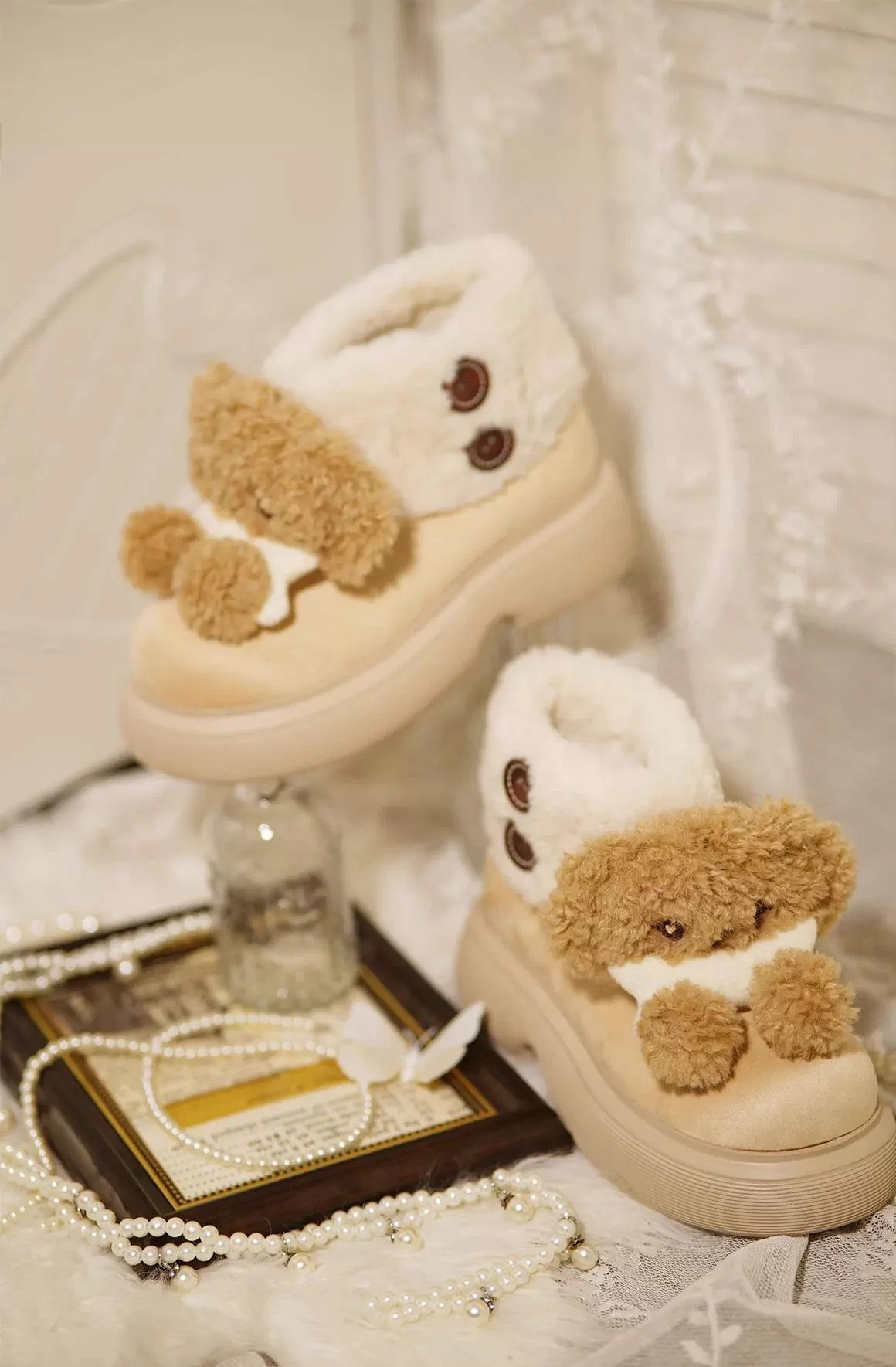 Sheep Puff - Fluffy Zoo - Fluffy Sweet Lolita Snow Boots, Animal Decorations - Image 8