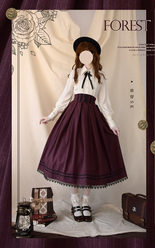 Griffin's Appointment - Vintage Lolita Shirt Pointed Collar - Image 10