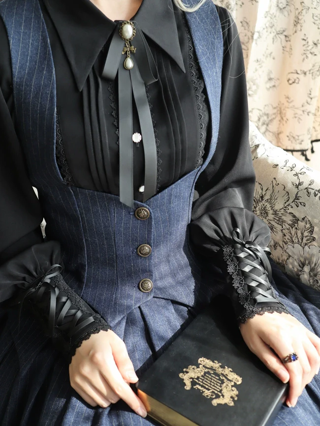 Griffin's Appointment - Vintage Lolita Shirt Pointed Collar - Image 14