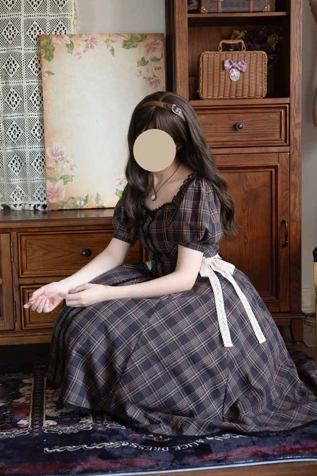 Josephine Academy - Elegant Lolita Black Plaid OP - Image 12