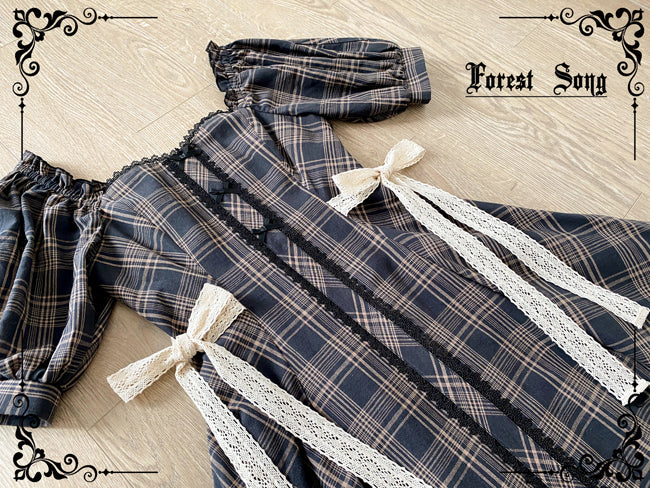 Josephine Academy - Elegant Lolita Black Plaid OP - Image 15