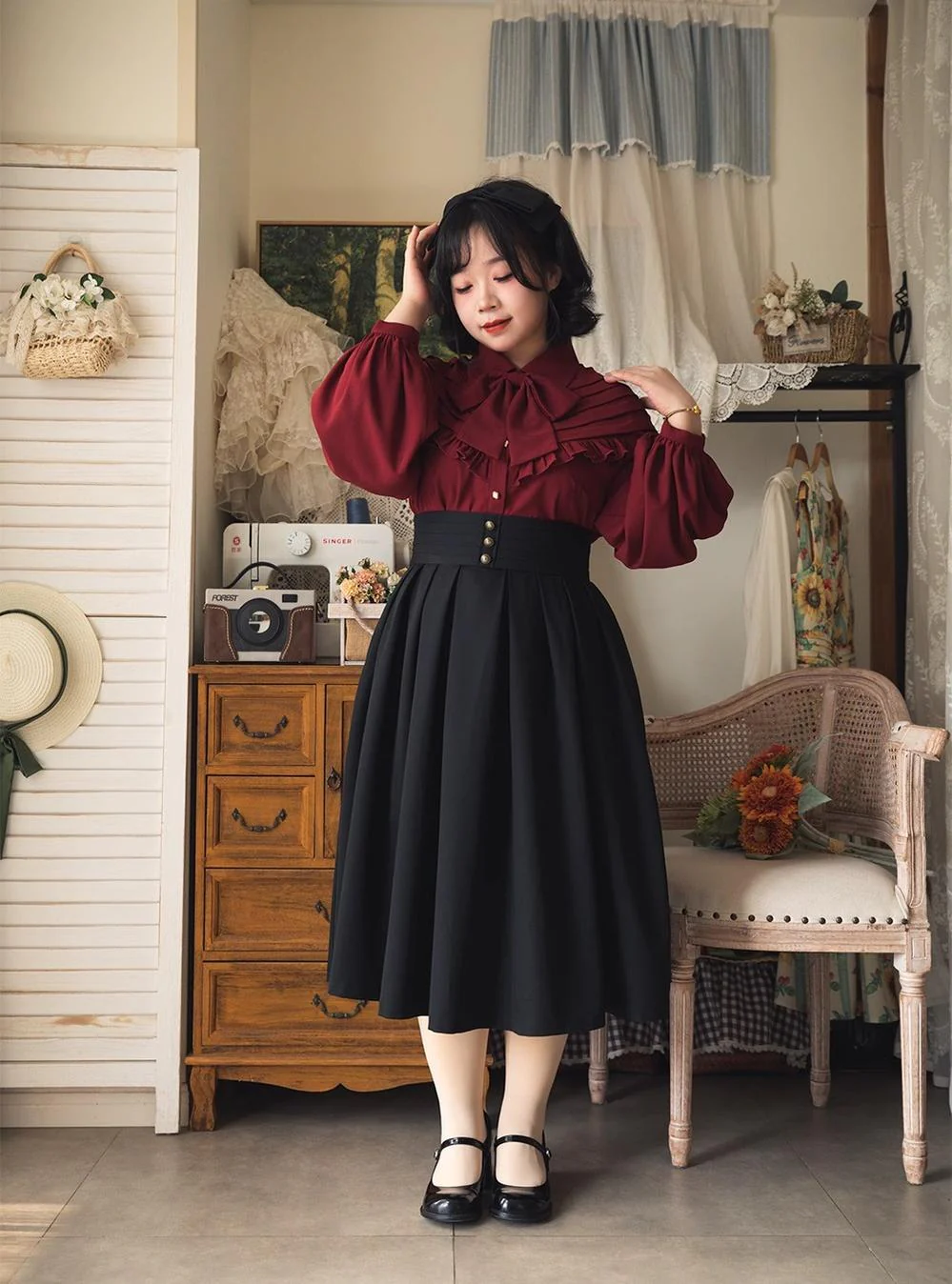 Forest Basket - Elegant Lolita Pleated Skirt - Image 11