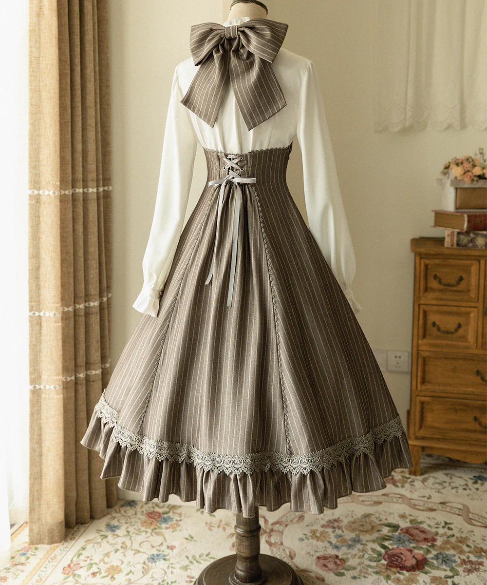 South of the Forest - Vintage Lolita Halter JSK Dress, French Style Blouse - Image 12