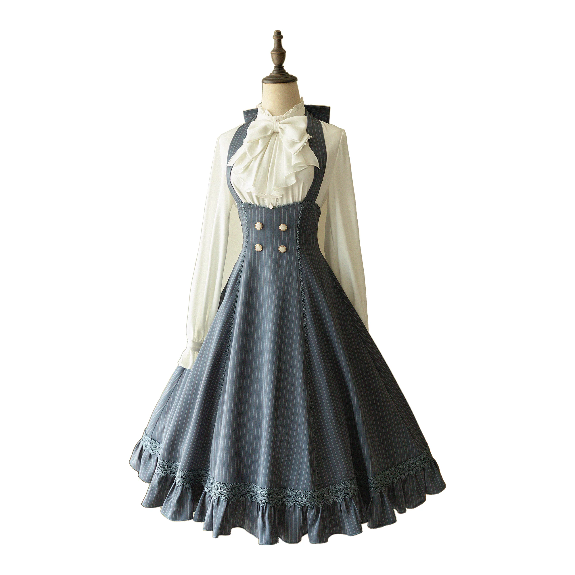 South of the Forest - Vintage Lolita Halter JSK Dress, French Style Blouse - Image 17