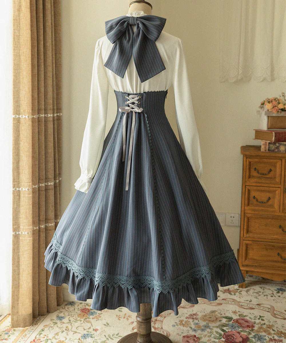 South of the Forest - Vintage Lolita Halter JSK Dress, French Style Blouse - Image 18