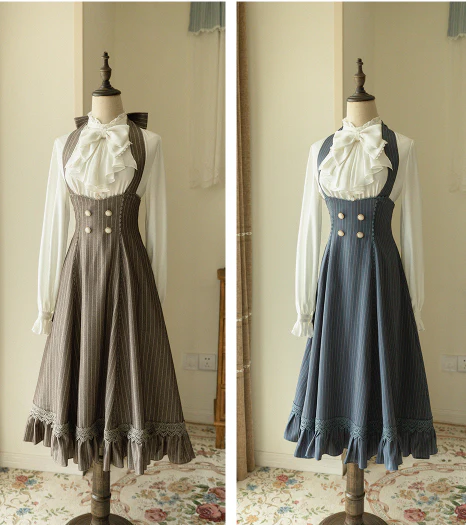 South of the Forest - Vintage Lolita Halter JSK Dress, French Style Blouse - Image 19