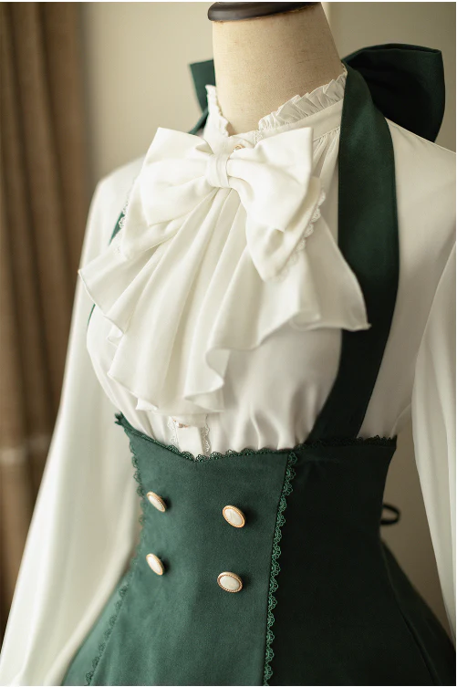 South of the Forest - Vintage Lolita Halter JSK Dress, French Style Blouse - Image 27