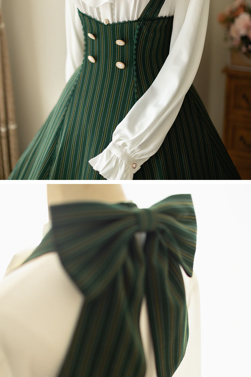 South of the Forest - Vintage Lolita Halter JSK Dress, French Style Blouse - Image 37
