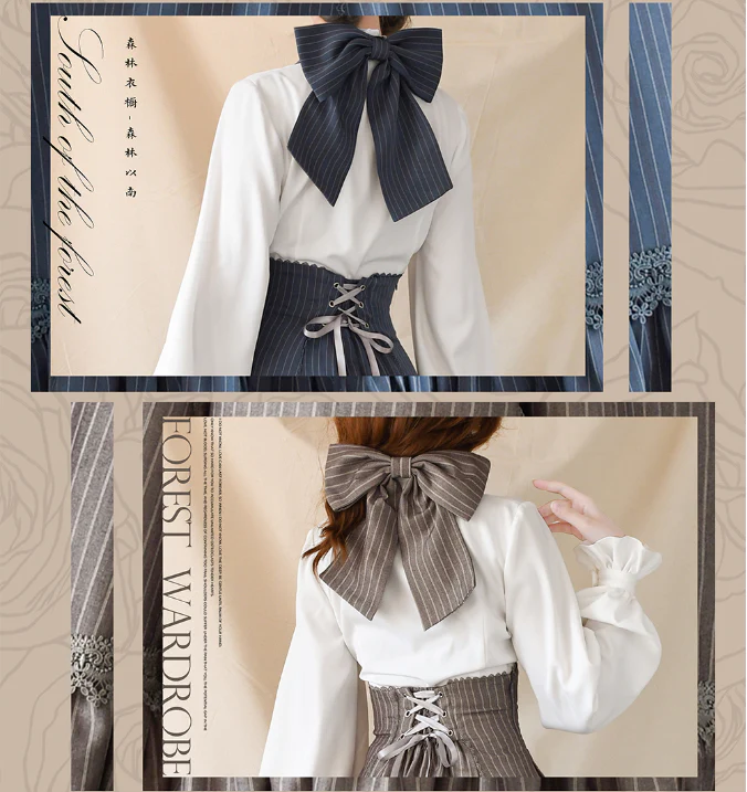 South of the Forest - Vintage Lolita Halter JSK Dress, French Style Blouse - Image 8