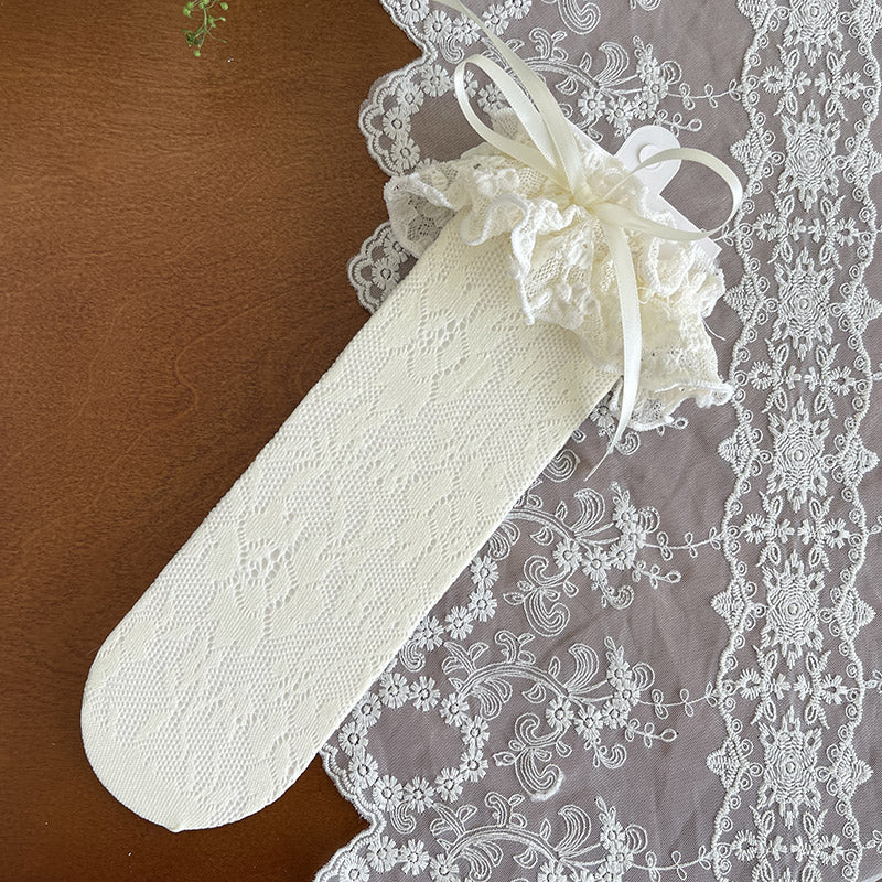 French Style Lolita Socks Mid-calf Lace Socks - Image 6