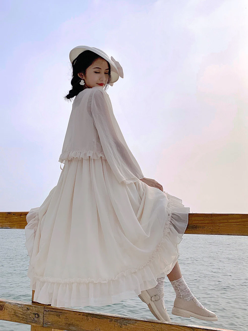Miss point - Rhine Riverside - French Vintage Chiffon Lolita JSK - Image 42