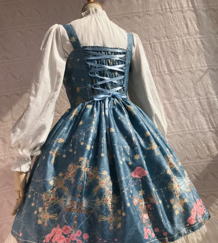 Peacock Cross - Printed Winter Classic Lolita JSK - Image 6