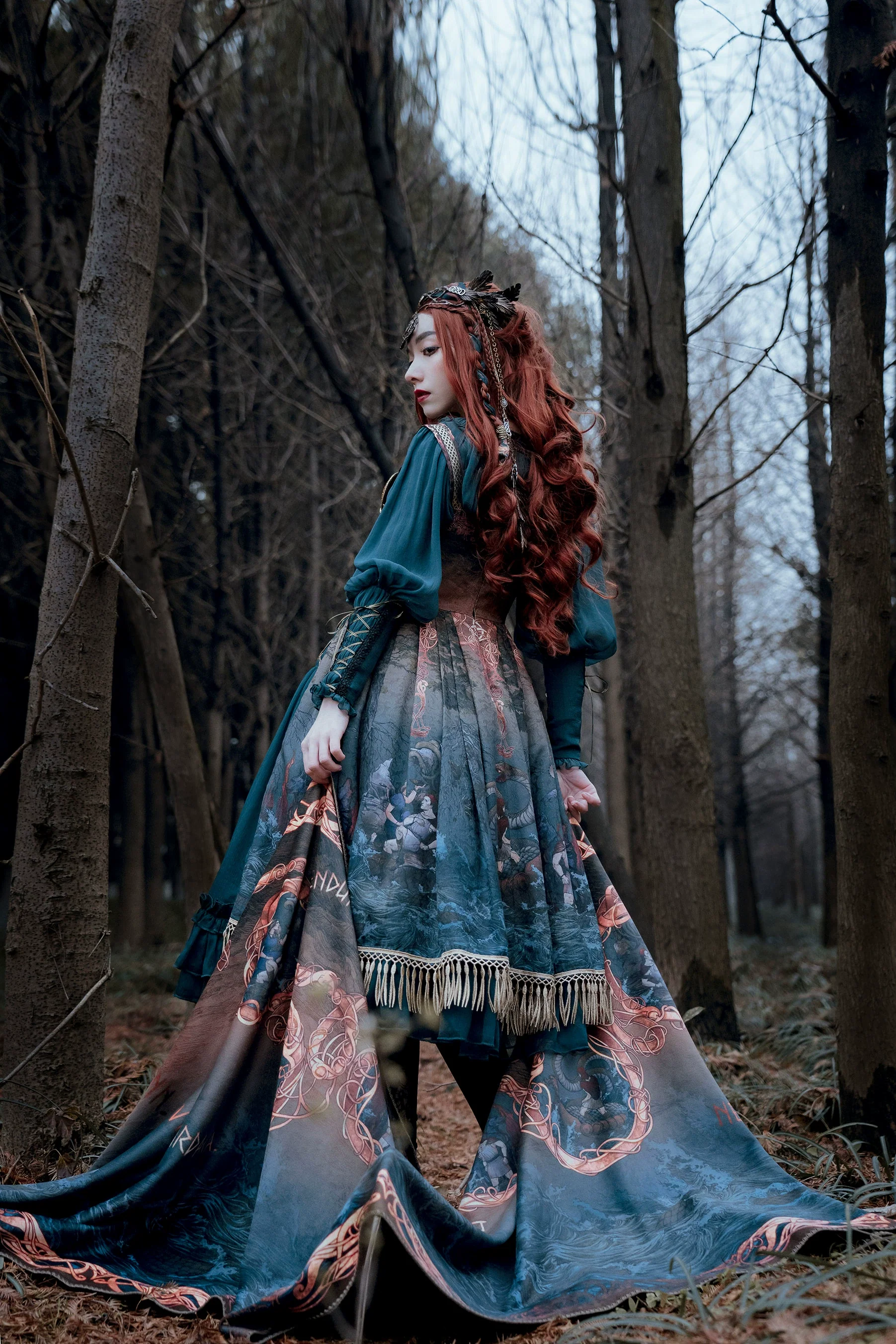 Ragnarok - Nordic Style Loki Lolita JSK SK Dress - Image 10
