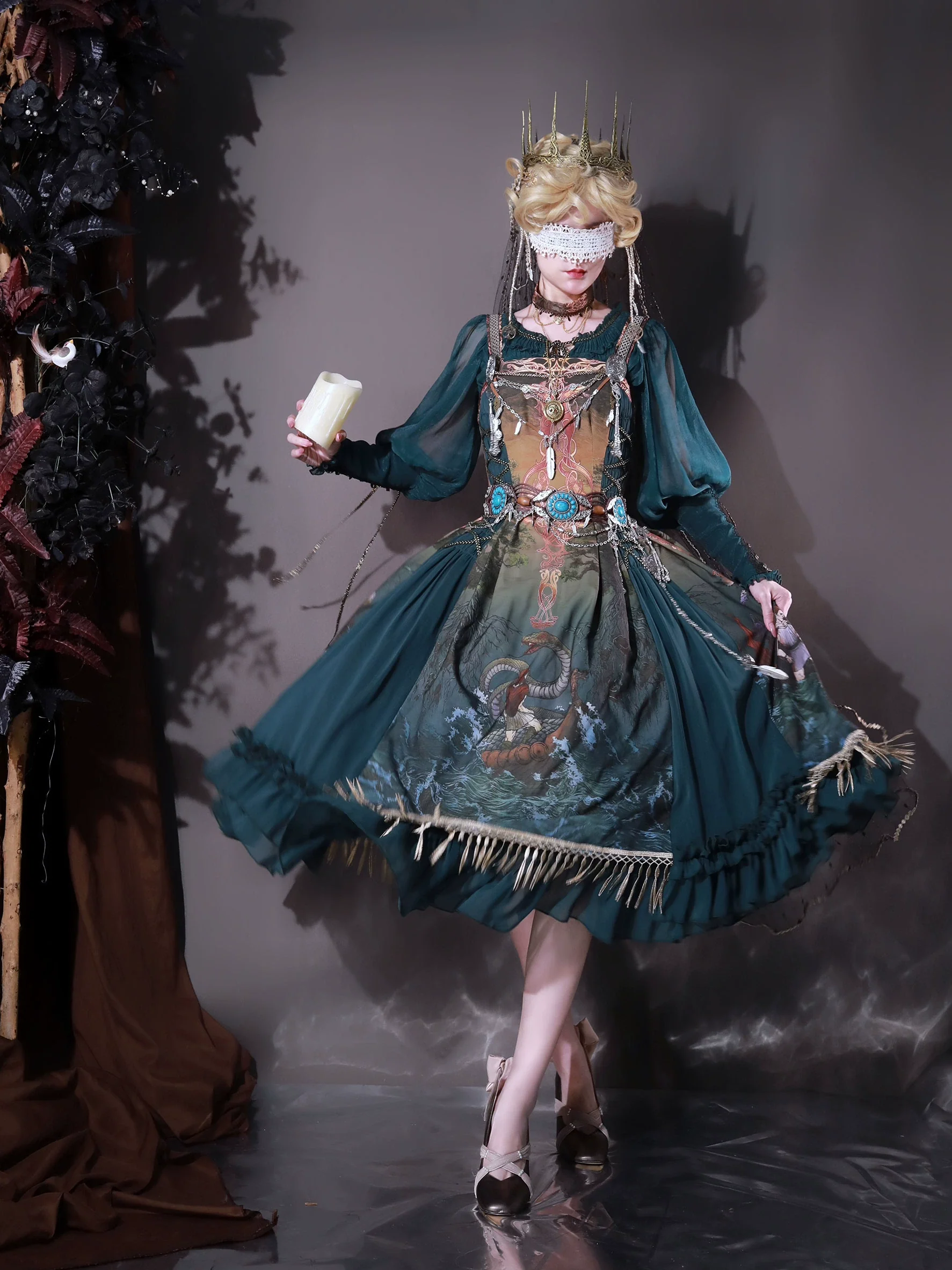 Ragnarok - Nordic Style Loki Lolita JSK SK Dress - Image 15