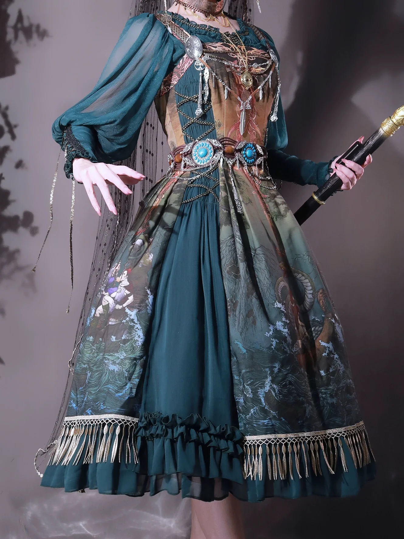 Ragnarok - Nordic Style Loki Lolita JSK SK Dress - Image 18
