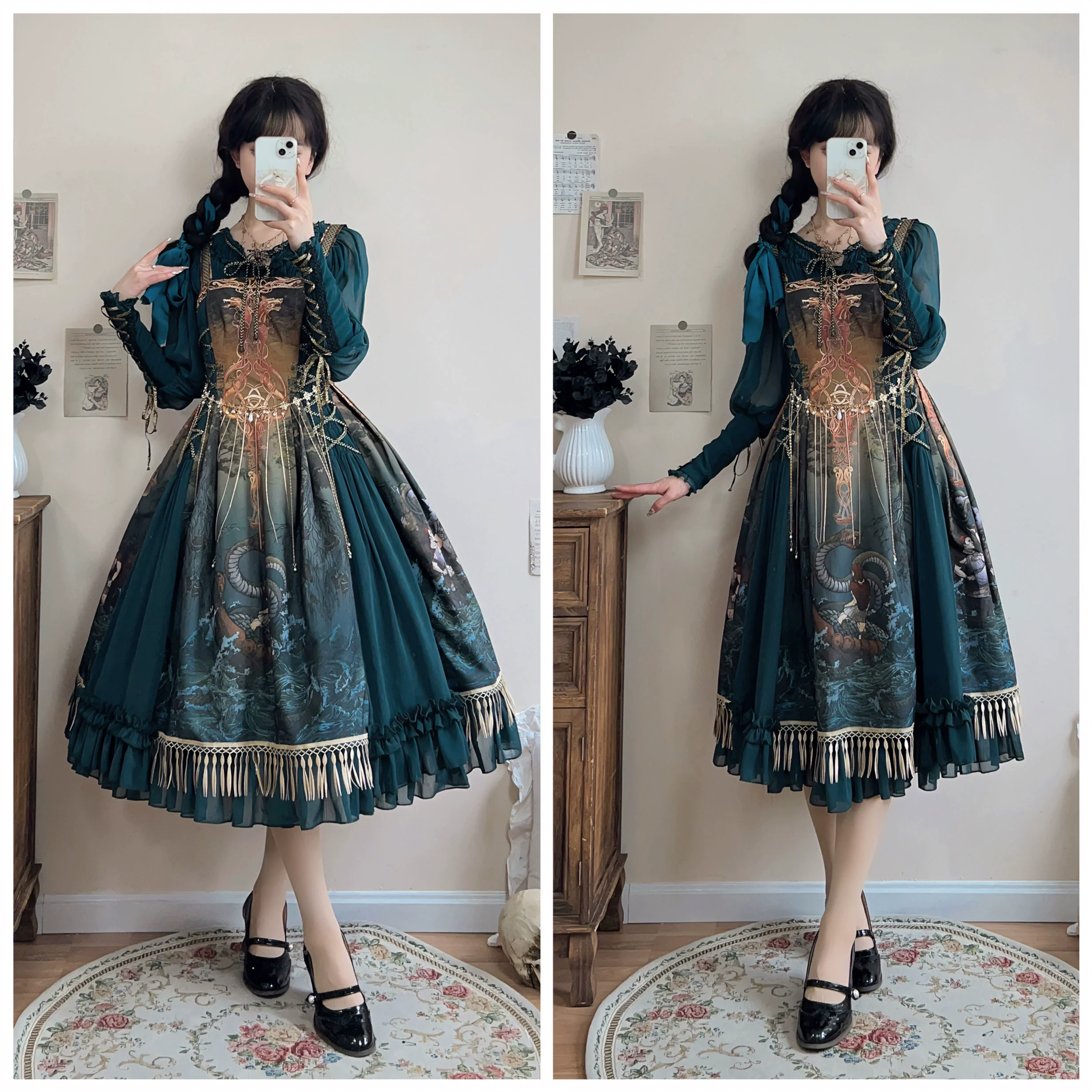Ragnarok - Nordic Style Loki Lolita JSK SK Dress - Image 19