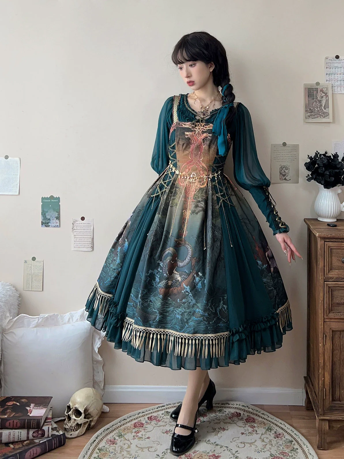 Ragnarok - Nordic Style Loki Lolita JSK SK Dress - Image 22