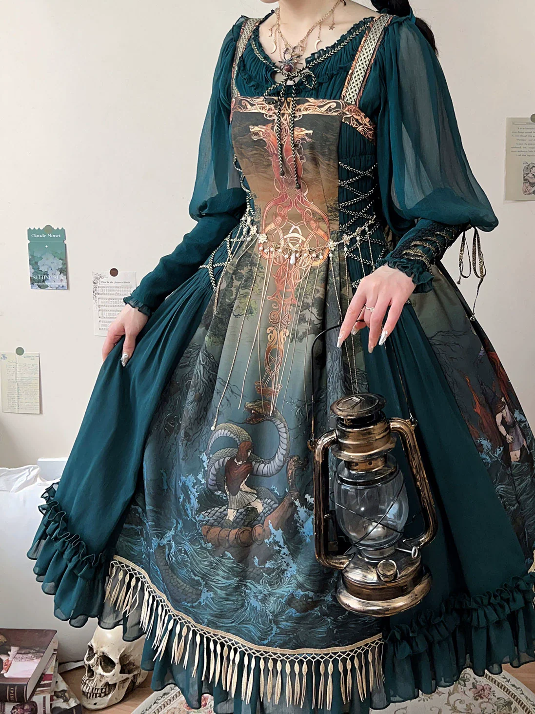 Ragnarok - Nordic Style Loki Lolita JSK SK Dress - Image 25